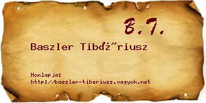 Baszler Tibériusz névjegykártya